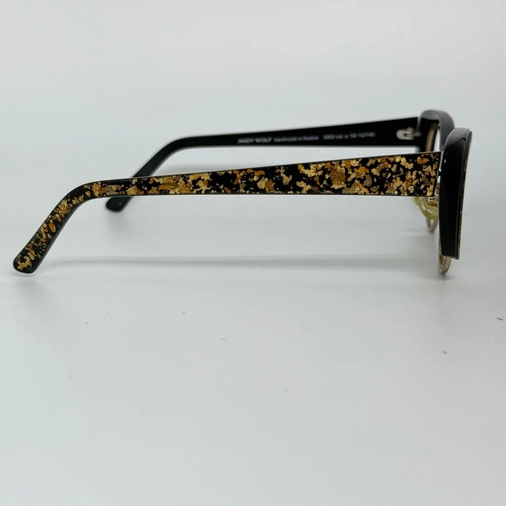 Andy‎ Wolf 5002 Homage to Bettie Cat Eye Eyeglasses Gold Flake Black 54-12 21621